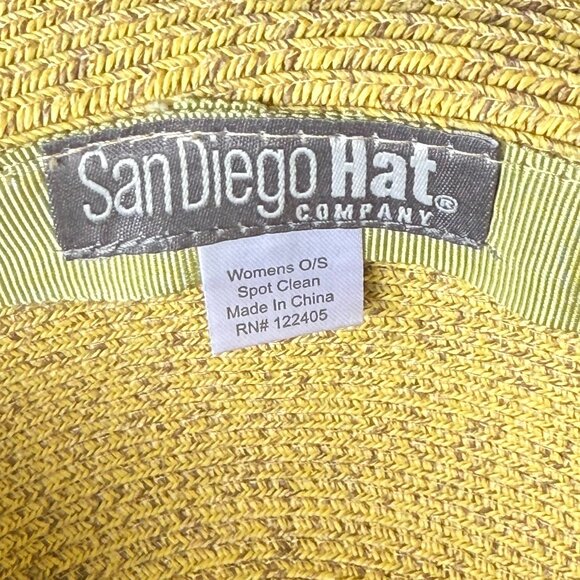 NWOT San Diego Hat Company Wide Brim Yellow Hat - Picture 8 of 9
